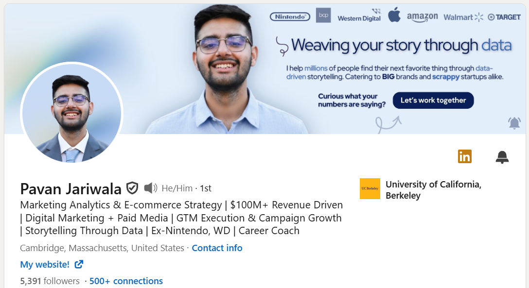 Pavan's LinkedIn Profile Makeover